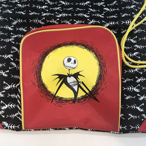 NEW Disney Nightmare Before Christmas Jack Pull String Bag Zip Pocket Backpack - Picture 3 of 9